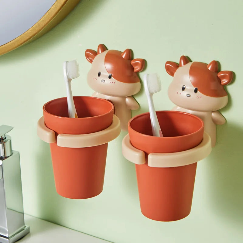 Xiaoniu Mouthwash Cup Set for Home Use, Toothbrush Holder, No Drilling Required, Toothpaste and Toothbrush Cup Holder