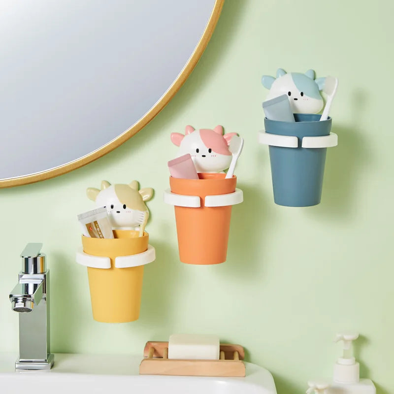 Xiaoniu Mouthwash Cup Set for Home Use, Toothbrush Holder, No Drilling Required, Toothpaste and Toothbrush Cup Holder