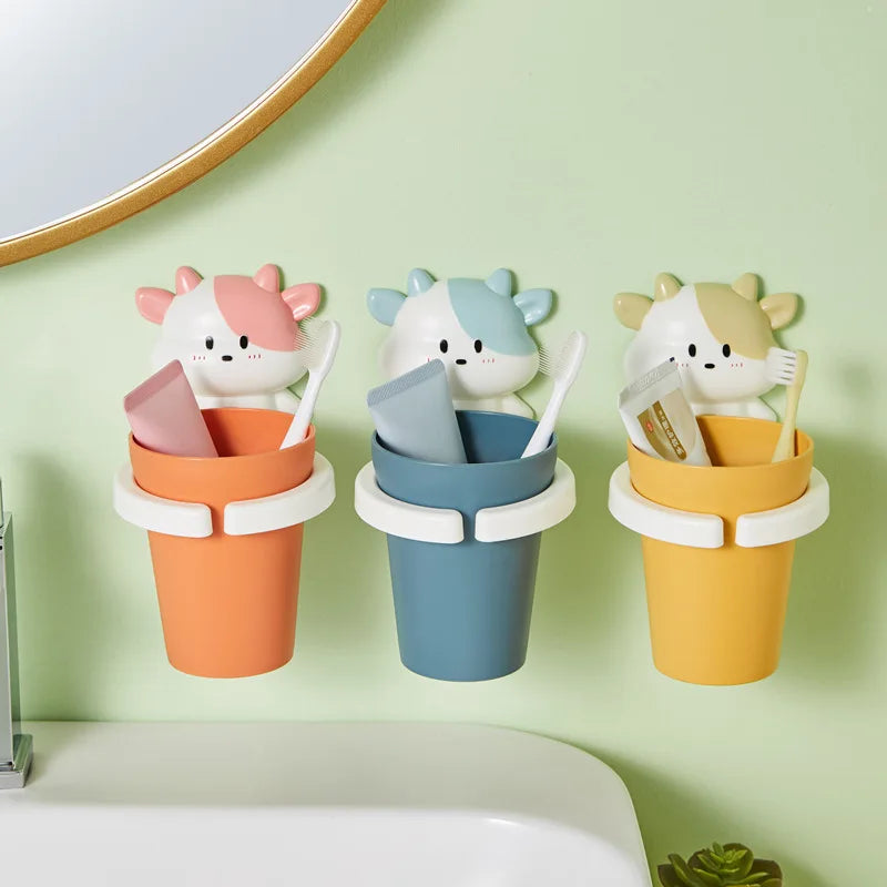 Xiaoniu Mouthwash Cup Set for Home Use, Toothbrush Holder, No Drilling Required, Toothpaste and Toothbrush Cup Holder